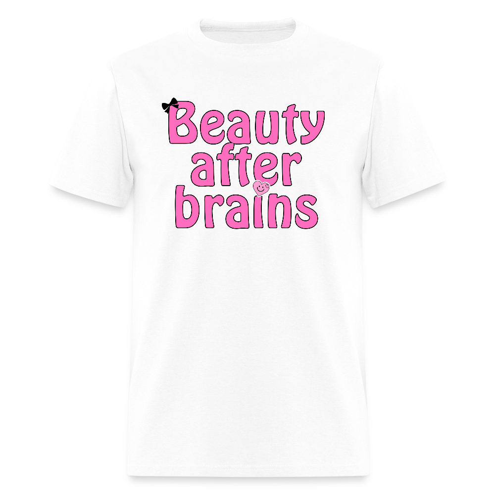 "Beauty After Brains" T-Shirt - white