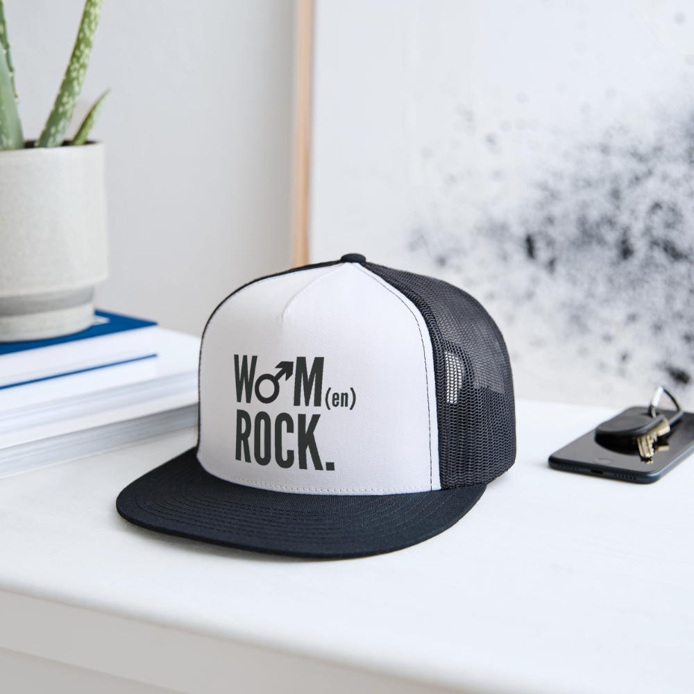 "Women Rock" Trucker Hat - white/black