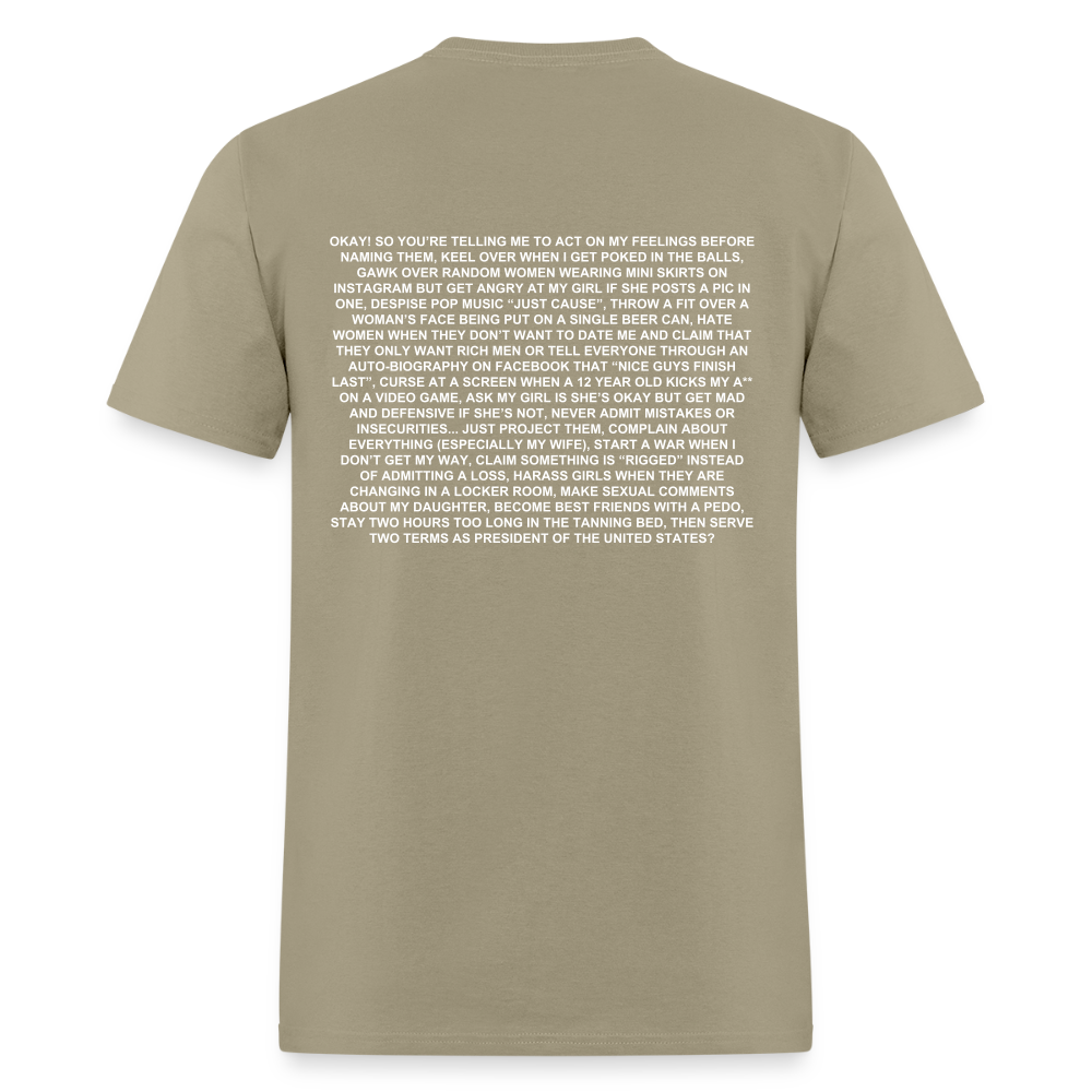 "BE A MAN!" T-Shirt - khaki