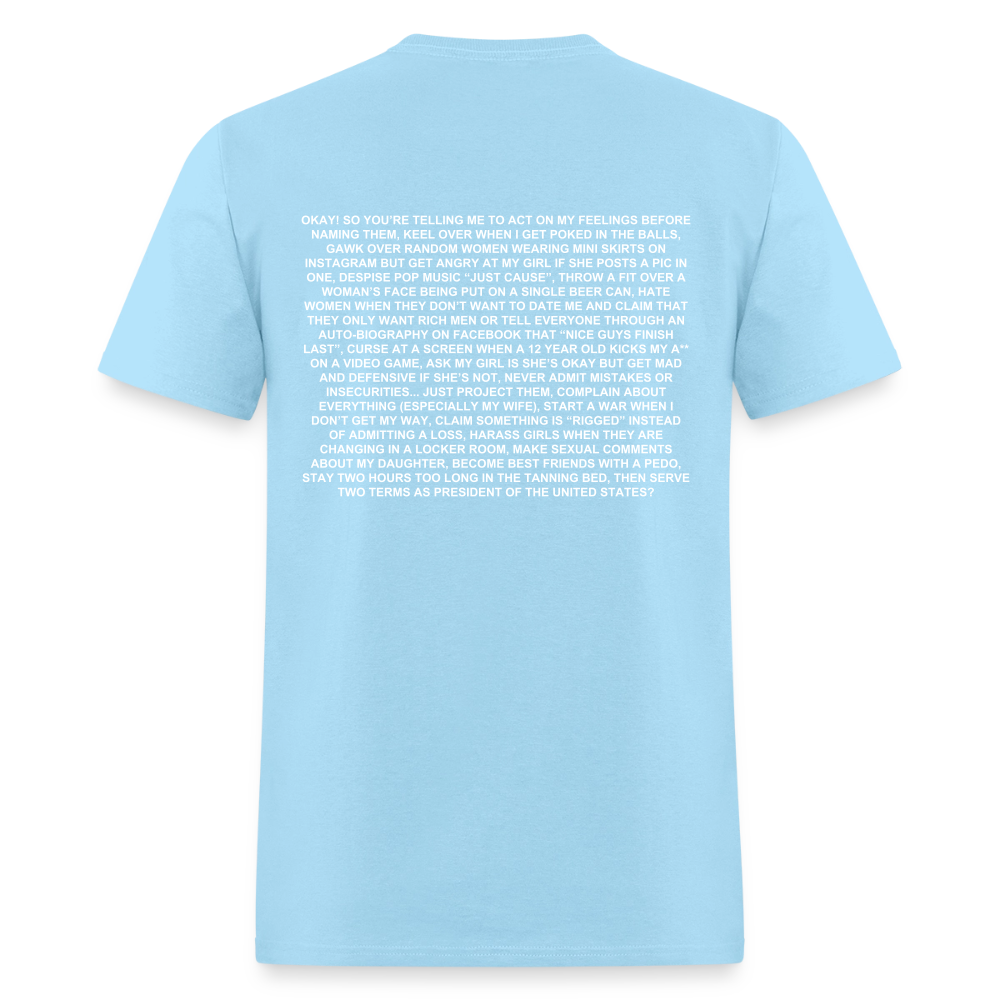 "BE A MAN!" T-Shirt - powder blue