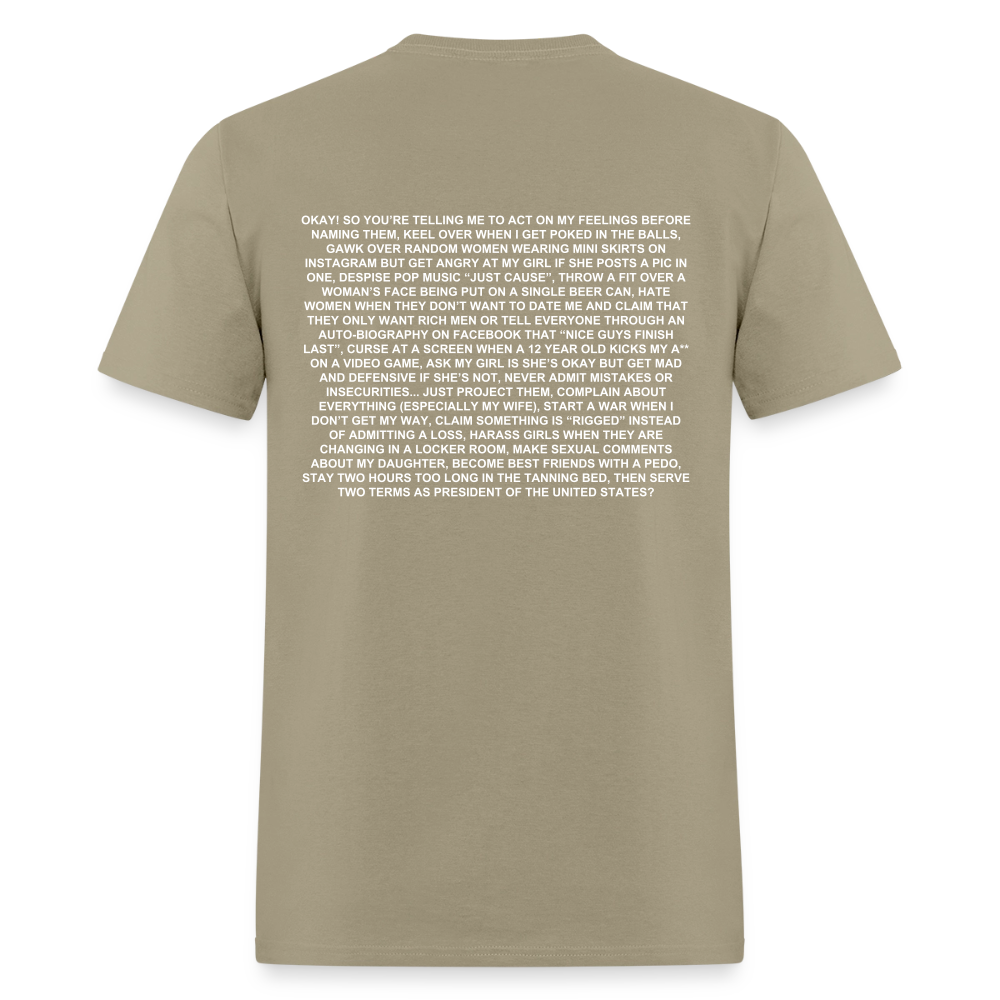 "BE A MAN!" T-Shirt - khaki