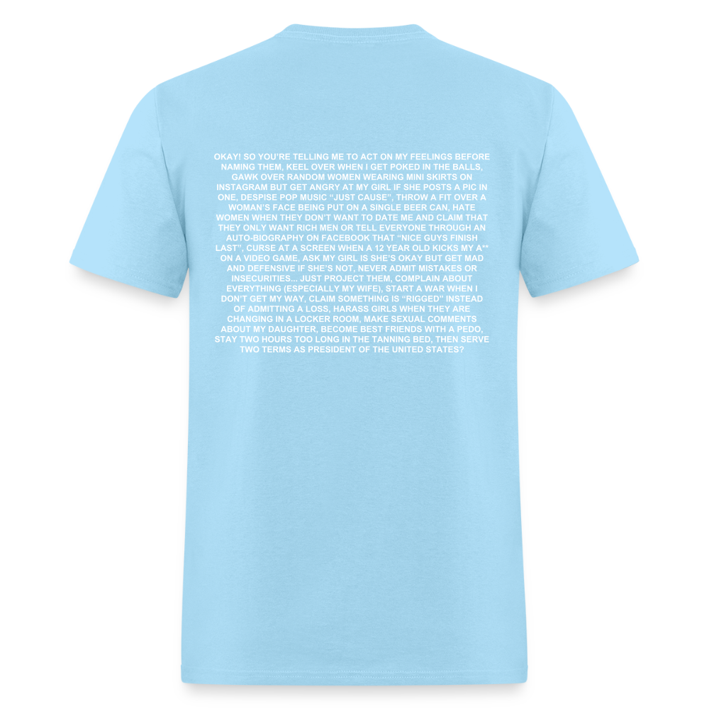 "BE A MAN!" T-Shirt - powder blue